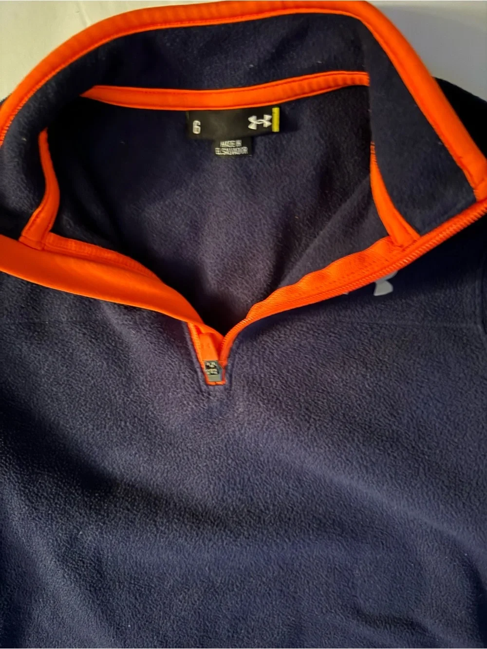 Under Armour Men's Black Quarter-Zip Pullover with Orange Trim